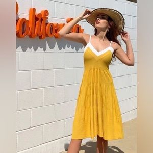 NWOT L Eva Franco Yellow Gold Knit Sundress